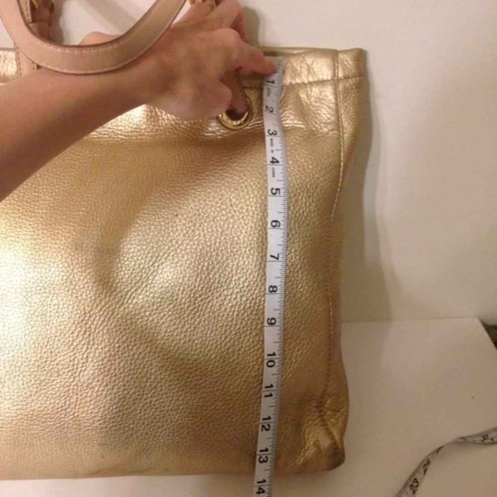Michael Kors gold metallic leather bag